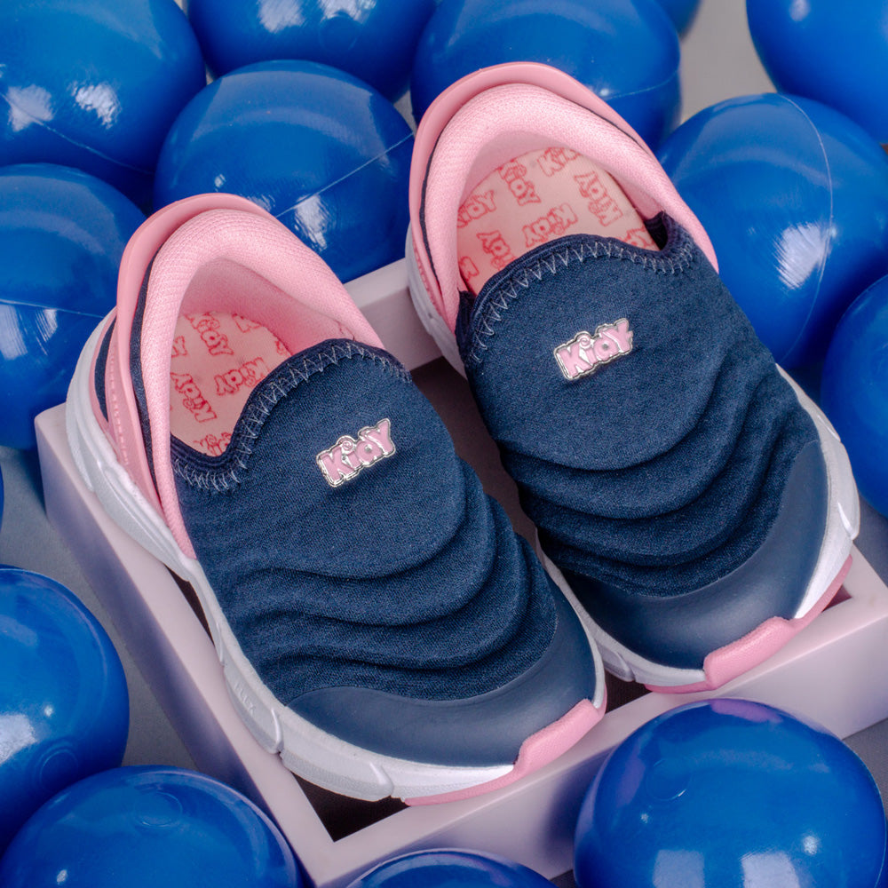 Tênis Menina Infantil Kidy Energy Baby Respitec Marinho e Rosa