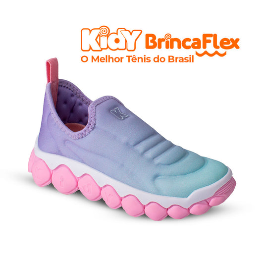 Tênis Infantil Menina Kidy Brinca Flex Ultra Flexível Lilás e Rosa