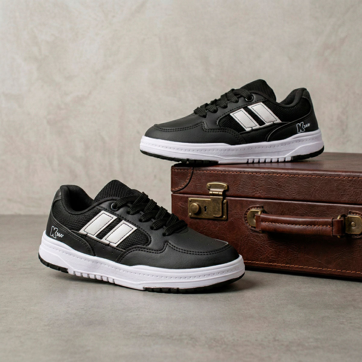 Tênis Infantil Menino K360 Estilo Respitec Preto e Branco