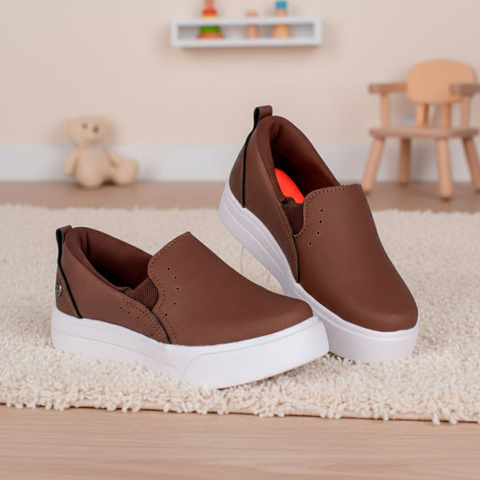 Tênis Infantil Menino K360 Ultra Leve Marrom Conforto e Praticidade