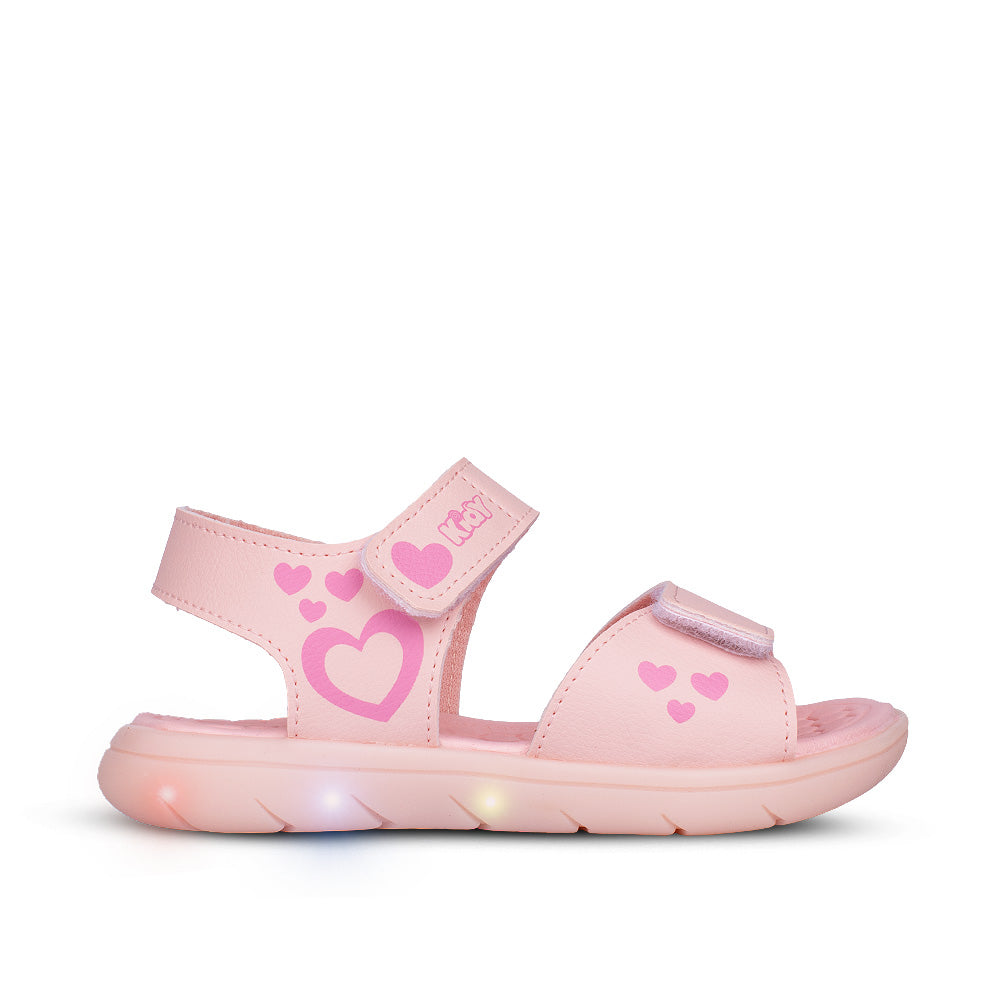 Sandália Infantil Menina Kidy Nude Delicada Flexível Velcro Duplo