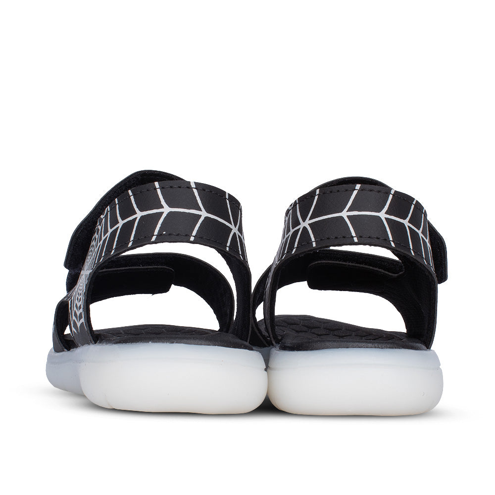 Sandália Infantil Menino Kidy Flex Light Preta Led Velcro Pisca Pisca