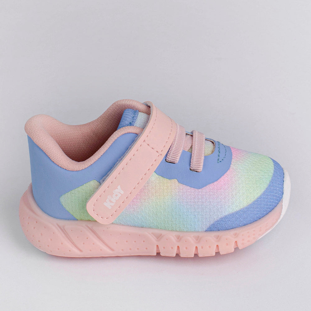 Tênis Menina Infantil Kidy Equilíbrio Azul Bebê e Colorido