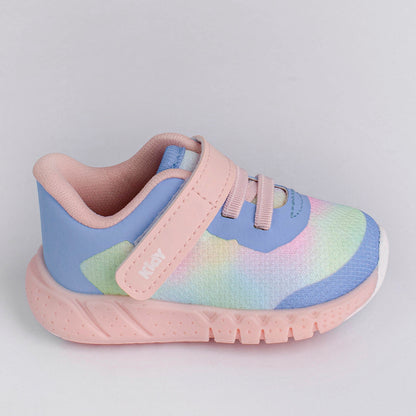 Tênis Menina Infantil Kidy Equilíbrio Azul Bebê e Colorido