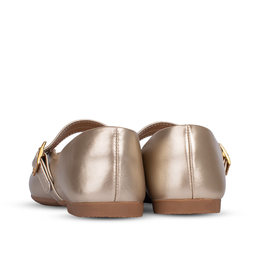 Sapatilha Infantil Menina Kidy Soft Ouro Brilhante Festas Delicada Boneca