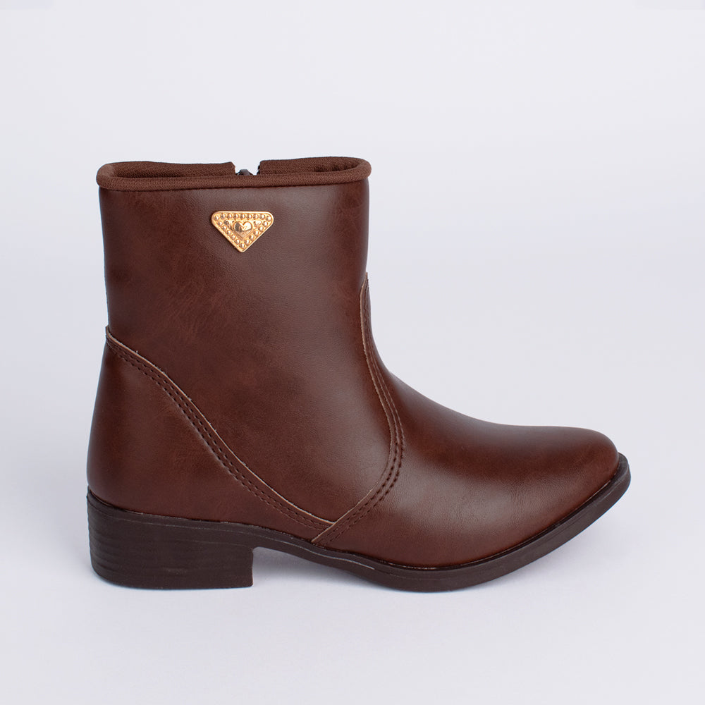 BOTA INFANTIL MENINA KIDY MONTARIA MARROM