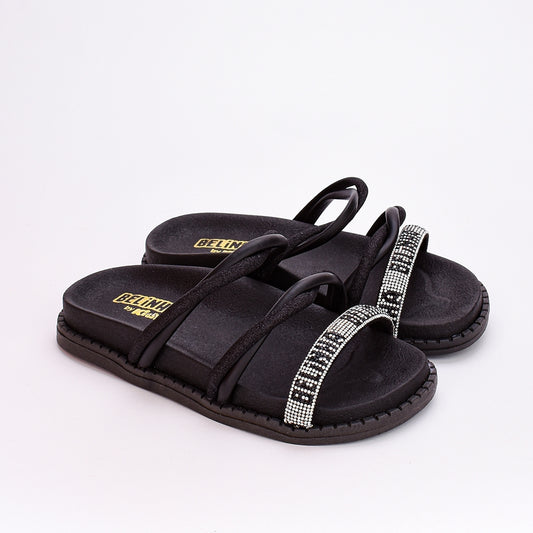 Sandália Menina Papete Birken Infantil Fashion Belinha Preto