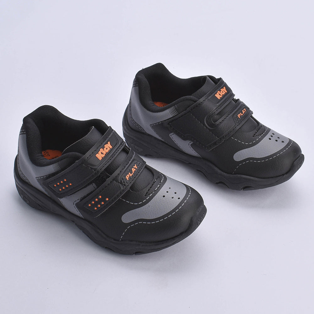 TENIS INFANTIL MENINO KIDY PLAY RESPITEC PRETO/CINZA/LARANJA