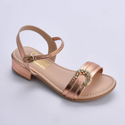 Sandália Infantil Menina Kidy Isis Bronze Confortável e Antiderrapante