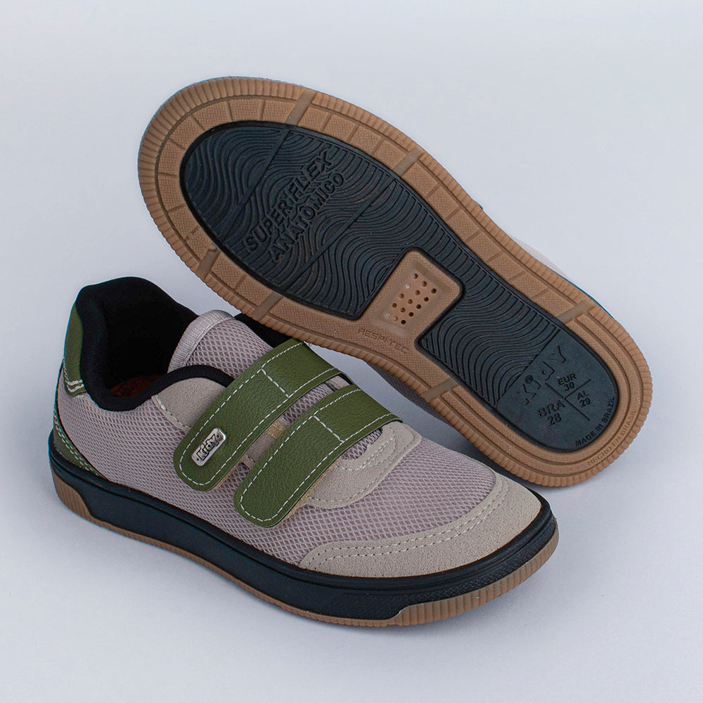 Tênis Infantil Menino Kidy Astral Preto/Verde Confortável e Tecnológico