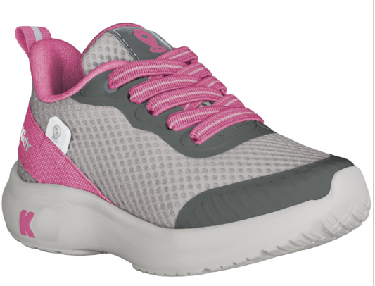 Pré-Venda  - Tênis Infantil Menino Kidy Nuvem Localize Cinza e Pink - Com Chip Localizador