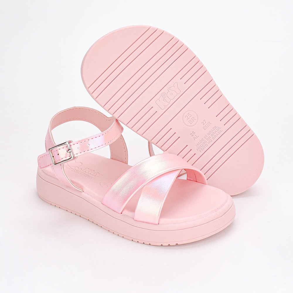 SANDÁLIA KIDY MINI FLAT FORM NUDE