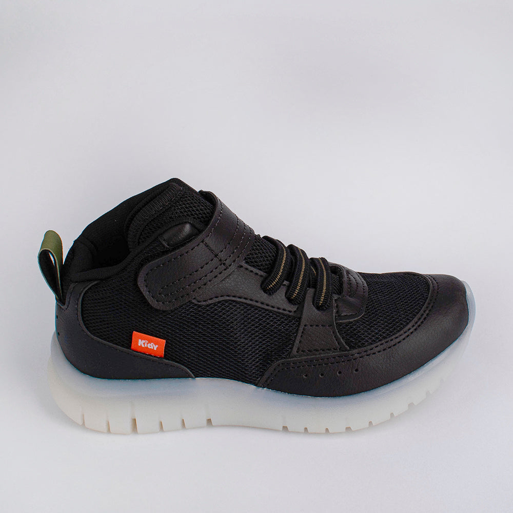 TENIS INFANTIL MENINO KIDY LIGHT FUN PRETO/VERDE/LARANJA