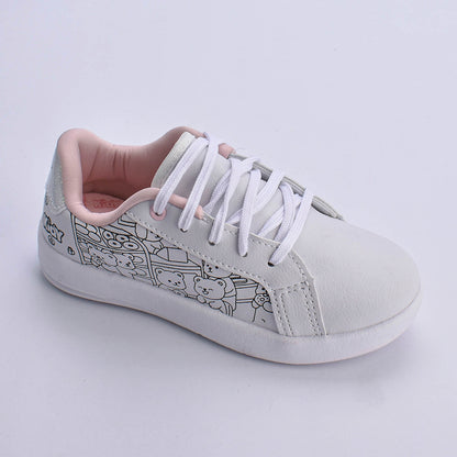 Kit Infantil Menina Tênis Kidy Hype Branco + Livro Bob Goods