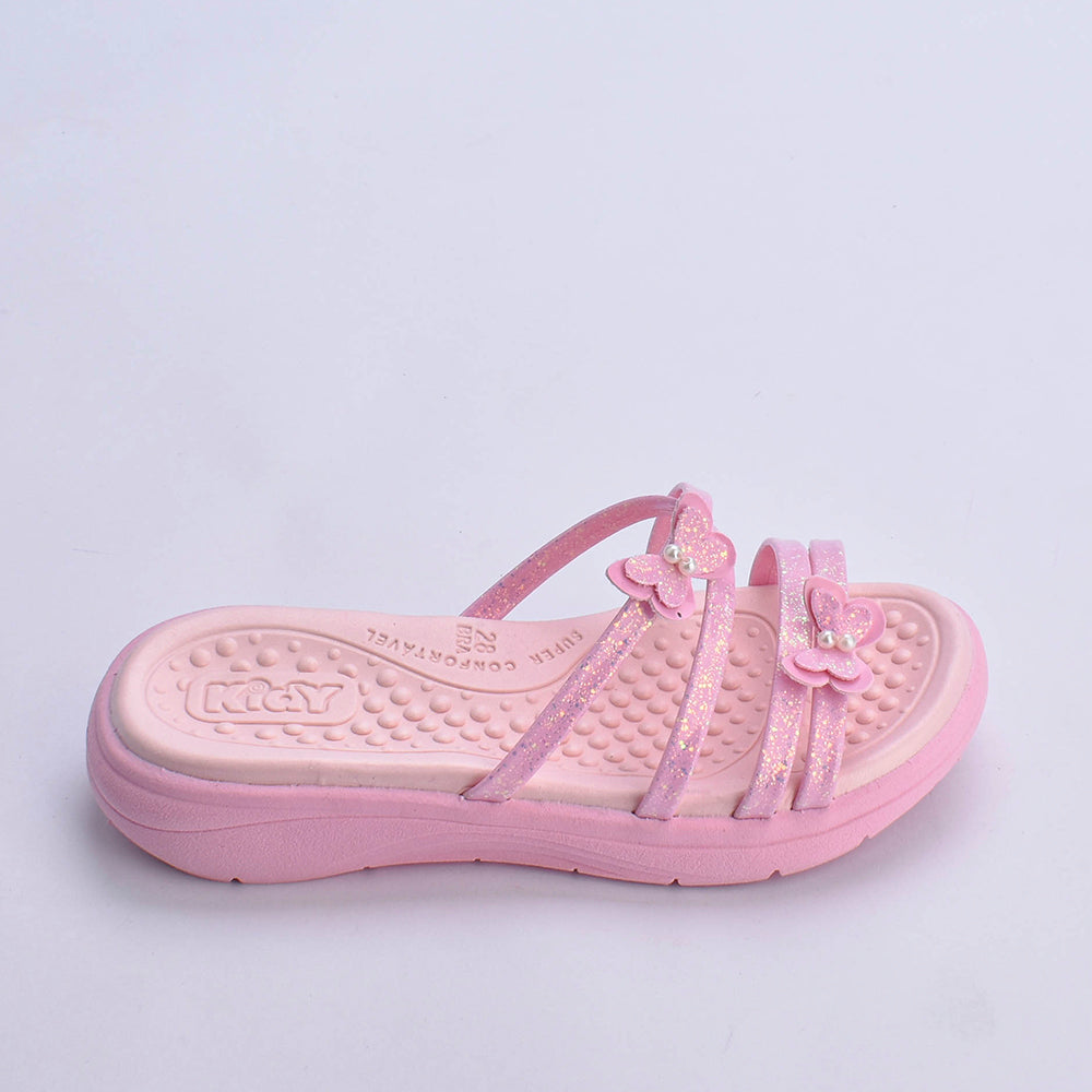 Kit Chinelo Infantil Menina Fly Rosa + Livro Bob Goods