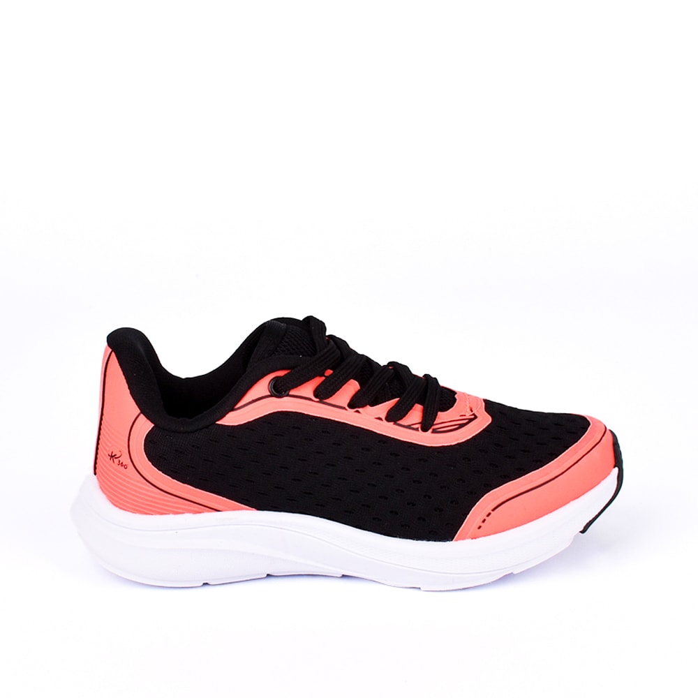 Tênis Infantil K360 2 Esportivo Preto e Coral