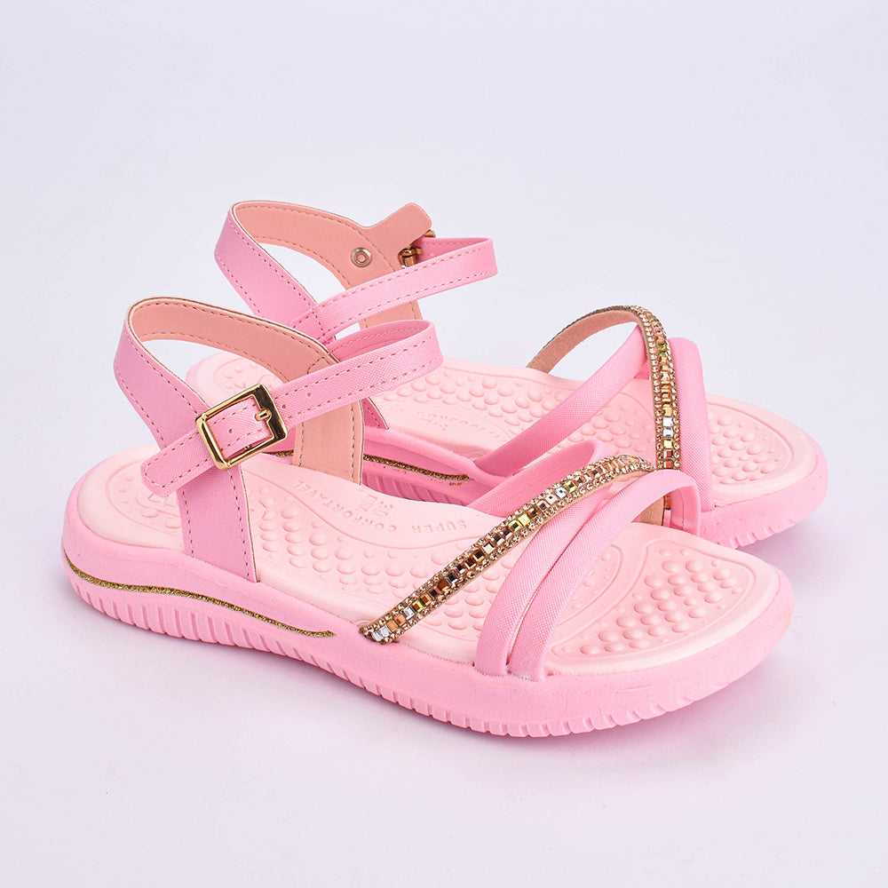 Sandália Infantil Menina Kidy Fly Rosa Confortável e Antiderrapante