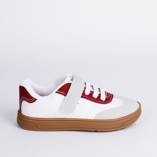 TENIS INFANTIL CASUAL MENINO KIDY ASTRAL BRANCO/CINZA/BORDÔ