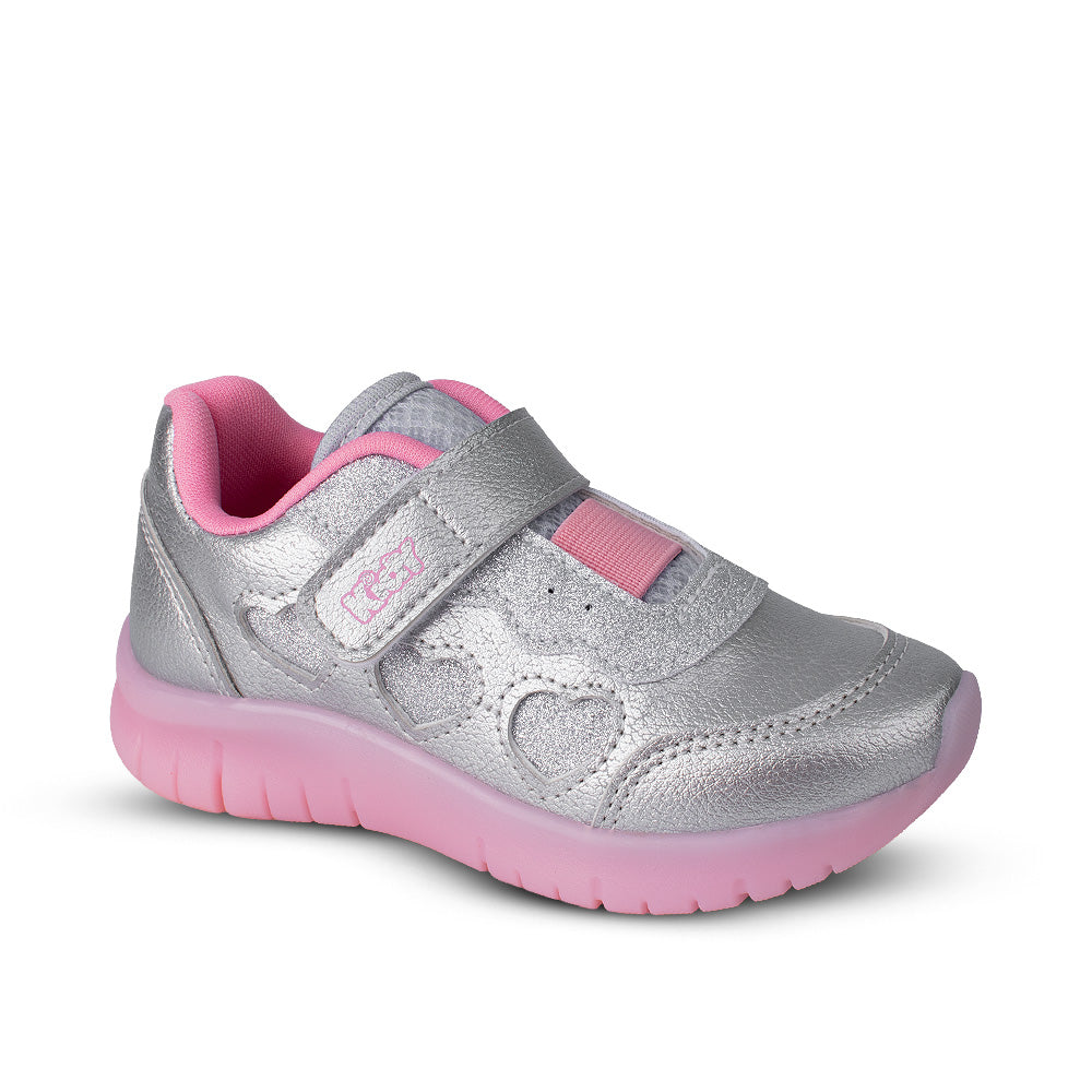 Tênis Infantil Menina Kidy Ultra Flex Prata Macio Anatômico