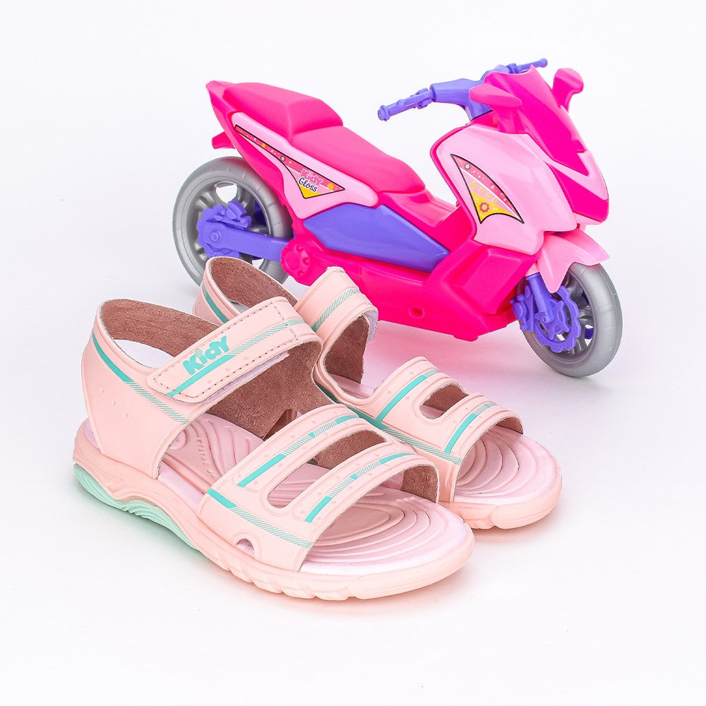 Sandália Menina Infantil Kidy Toys Nude e Acqua