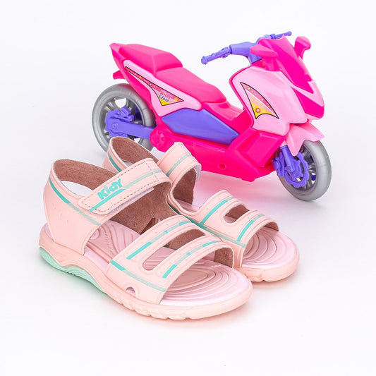 Sandália Menina Infantil Kidy Toys Nude e Acqua