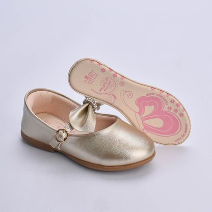 Sapatilha Menina  Infantil Kidy Bebê Ouro com Strass