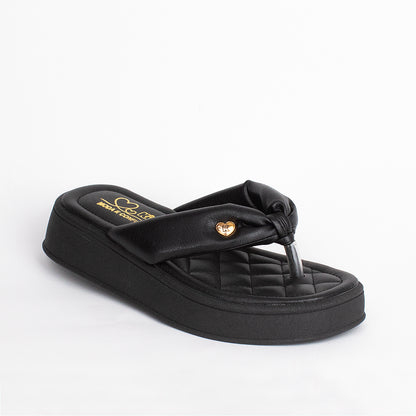 Chinelo Flatform Infantil Menina Kidy Nuvem Preto