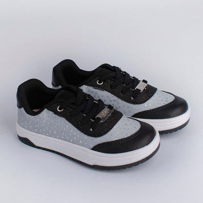 Tênis Menina Kidy Happy Jeans e Preto