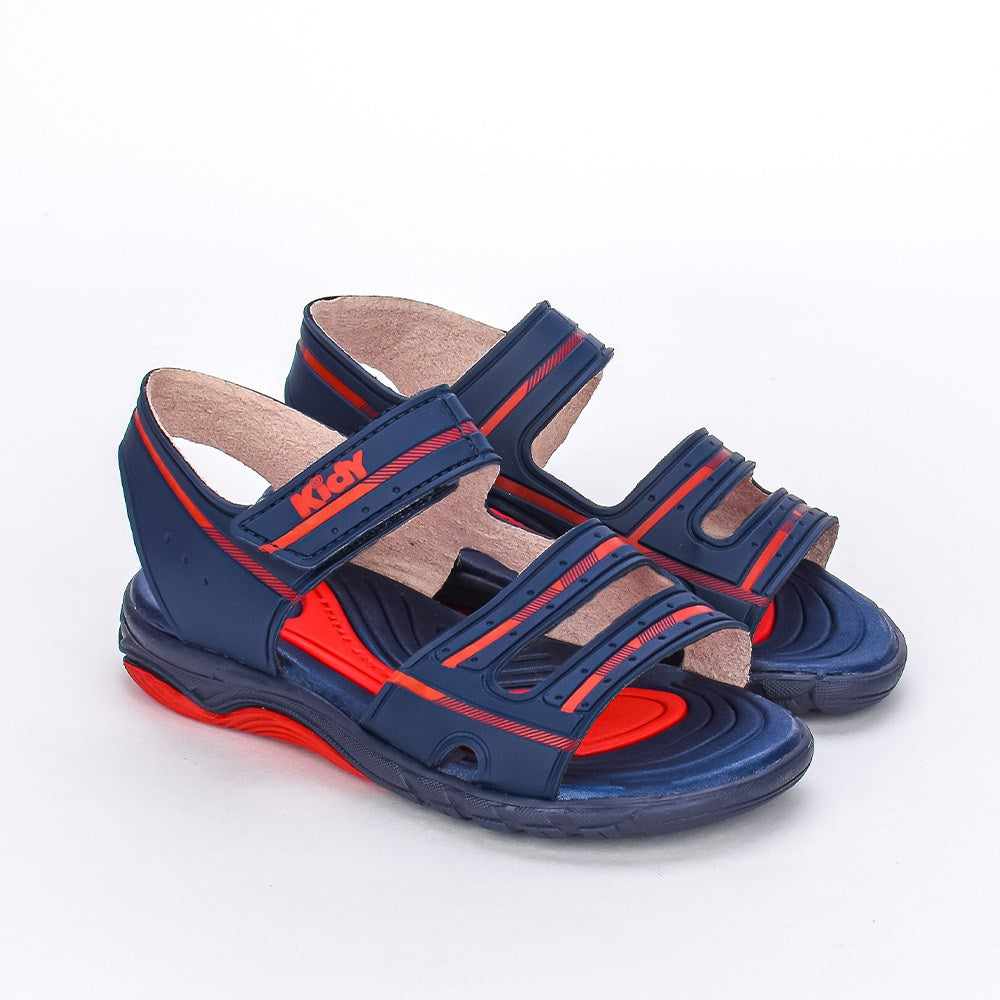 SANDÁLIA PAPETE MENINO KIDY TOYS MARINHO/VERMELHO COM BRINQUEDO