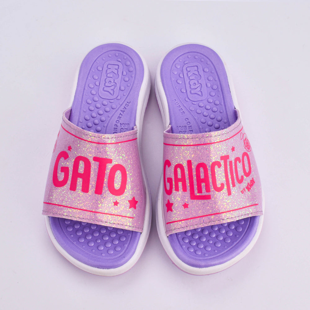 SANDÁLIA Chinelo Infantil Menina Gato Galáctico KIDY FLY GG LILAS/PINK Kidy