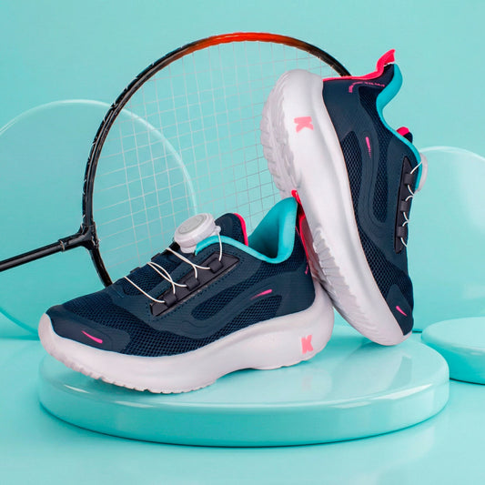 Tênis Infantil Menina Kidy Nuvem Disc Marinho e Pink Leve e Confortável