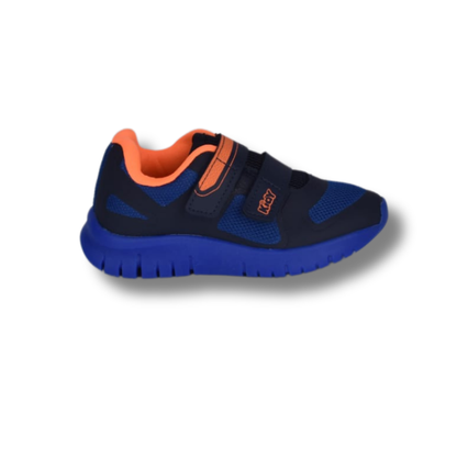 Tênis Menino Infantil Kidy Ultra Flex Azul Marinho e Laranja Neon