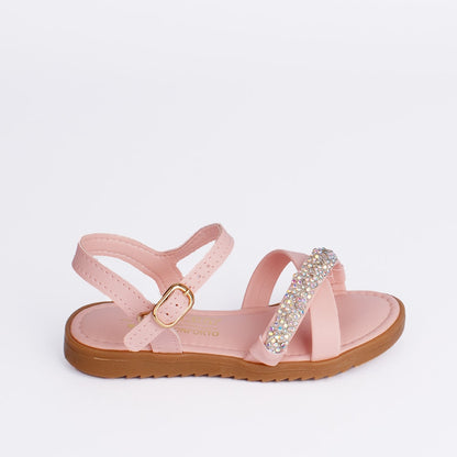 Sandália Menina Infantil Kidy Amar Confortável Nude
