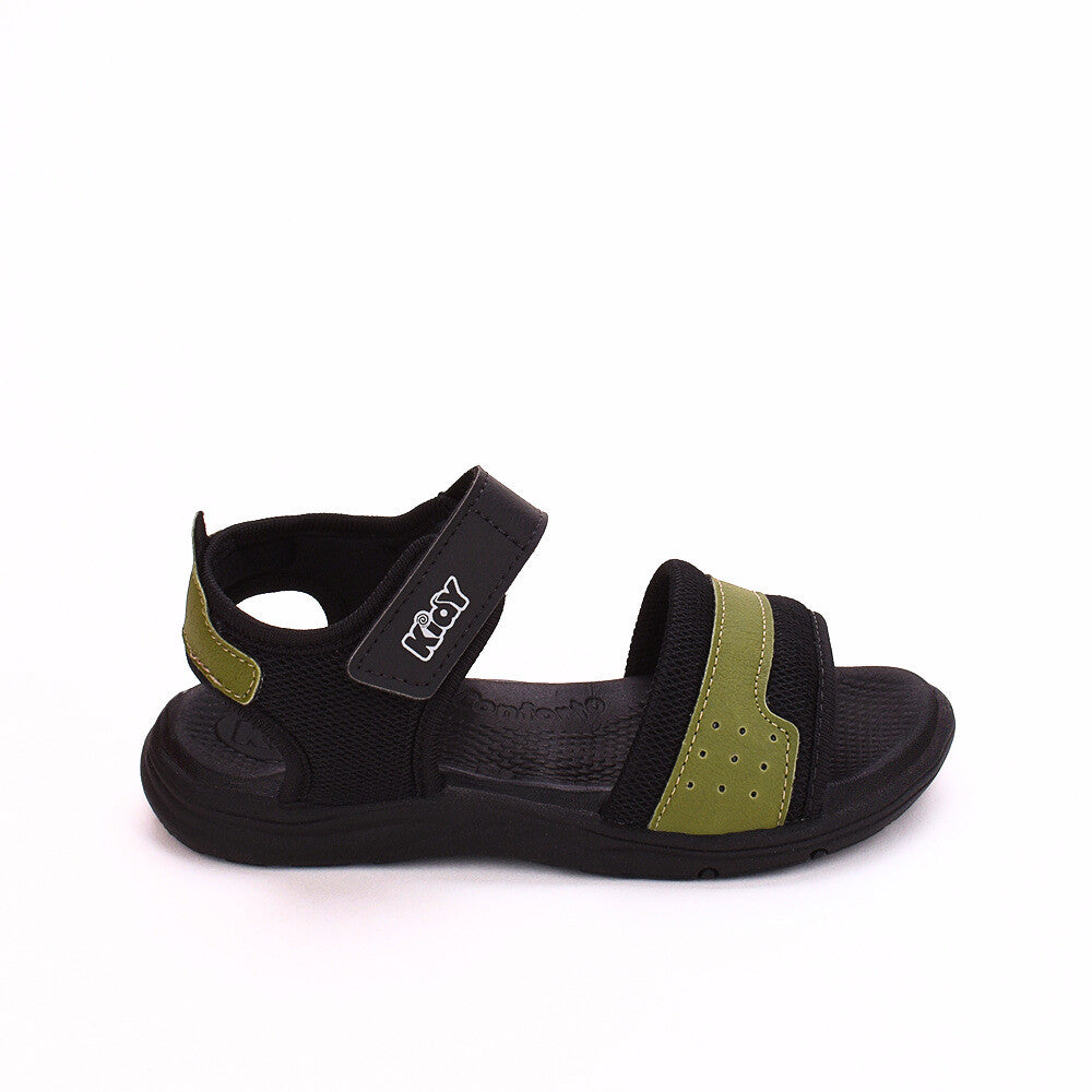 SANDÁLIA KIDY COMFORT PRETO/VERDE MILITAR Kidy