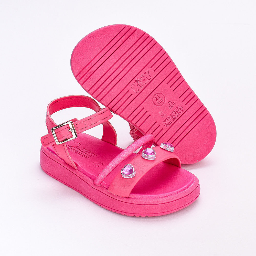 Sandália Infantil Kidy Flat Form Com Brinquedo Pink