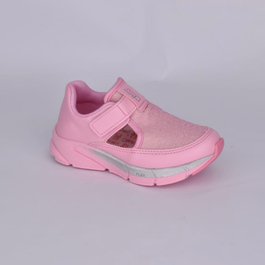 Tênis Menina Infantil Kidy Energy Baby Respitec Rosa e Prata