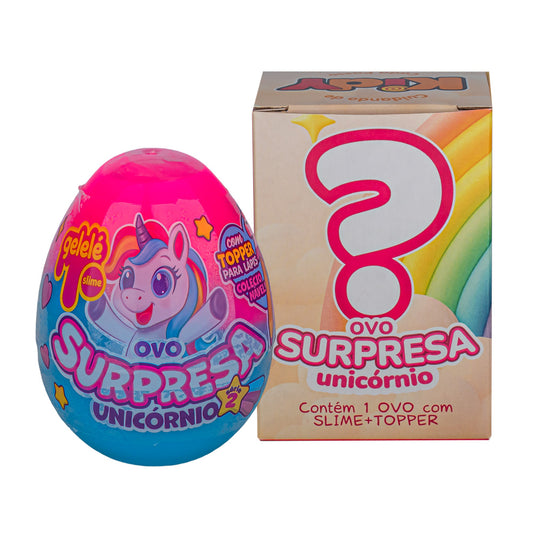 Ovo Surpresa Com Slime + Topper de Unicórnio de Lápis Meninas