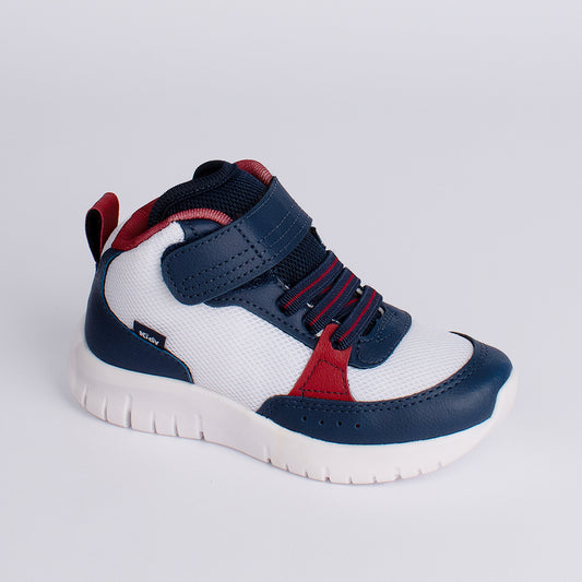 TÊNIS MENINO INFANTIL KIDY ULTRA FLEX CANO MÉDIO BRANCO MARINHO
