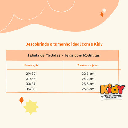 Tênis Infantil Menino com Rodinha Kidy Preto e Branco