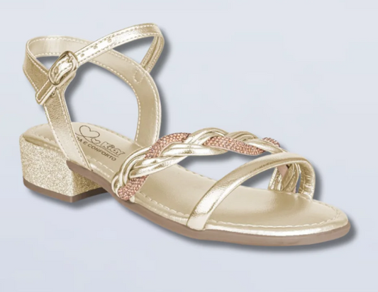 Sandália Menina Infantil  Kidy Isis Ouro