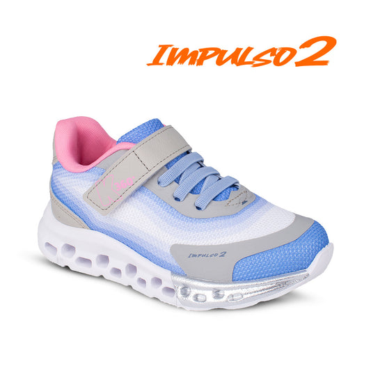 Tênis Infantil Menina Kidy K360 Impulso 2 Azul Bebe Calce Fácil