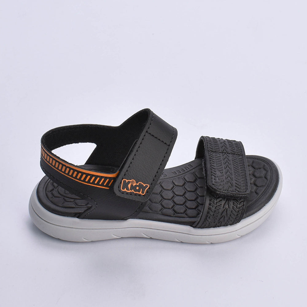 Sandália Kidy Toys Baby Preto e Laranja