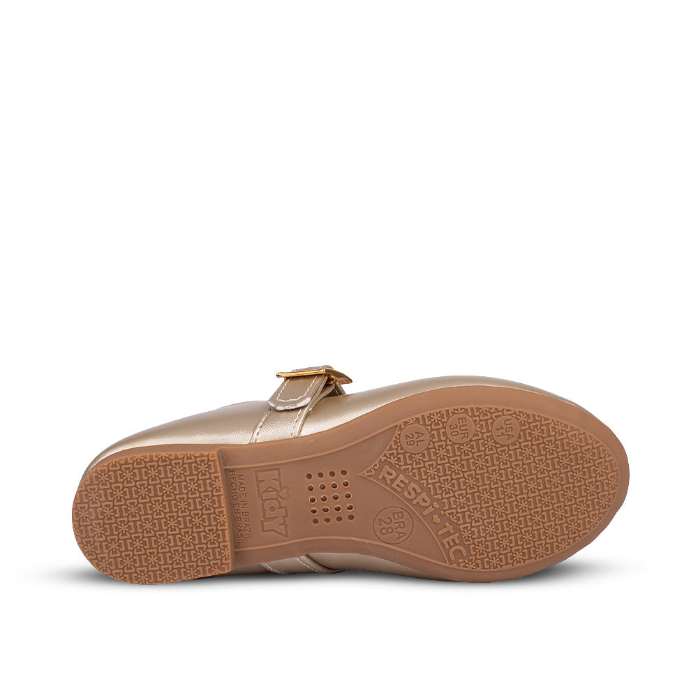 Sapatilha Infantil Menina Kidy Soft Ouro Brilhante Festas Delicada Boneca