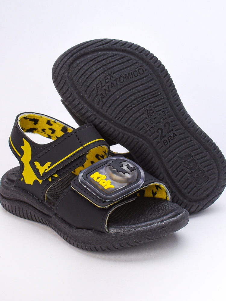 SANDALIA KIDY FLY BABY PRETO/AMARELO Kidy