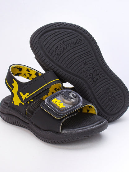 SANDALIA KIDY FLY BABY PRETO/AMARELO Kidy