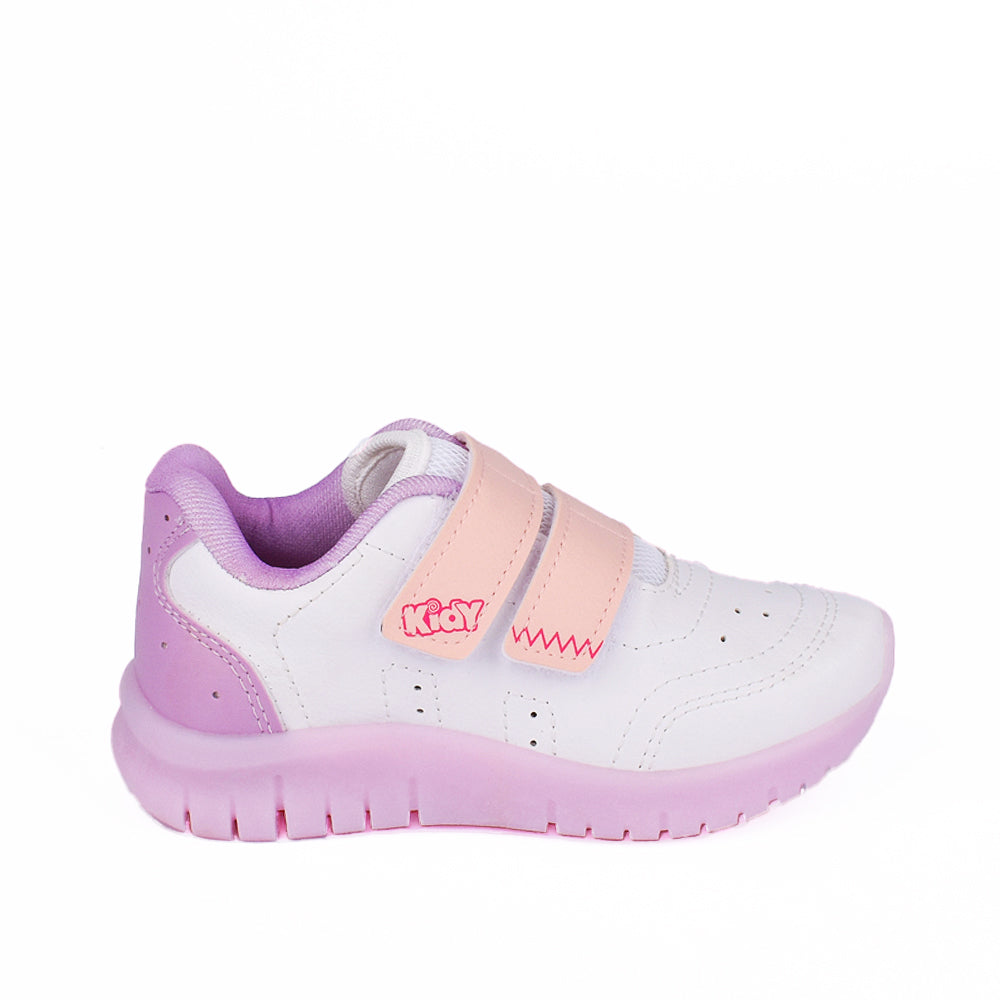 Tênis infantil Menina Kidy de Luz Rosa e Lilás