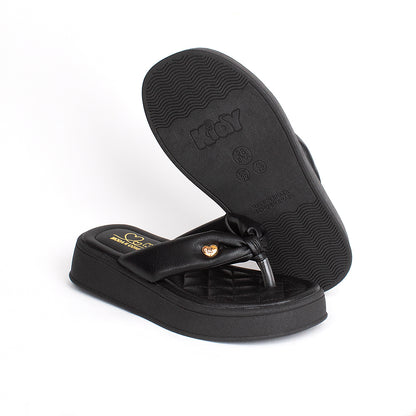 Chinelo Flatform Infantil Menina Kidy Nuvem Preto