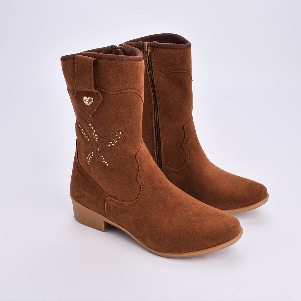 Bota Menina Infantil Kidy Folk Caramelo