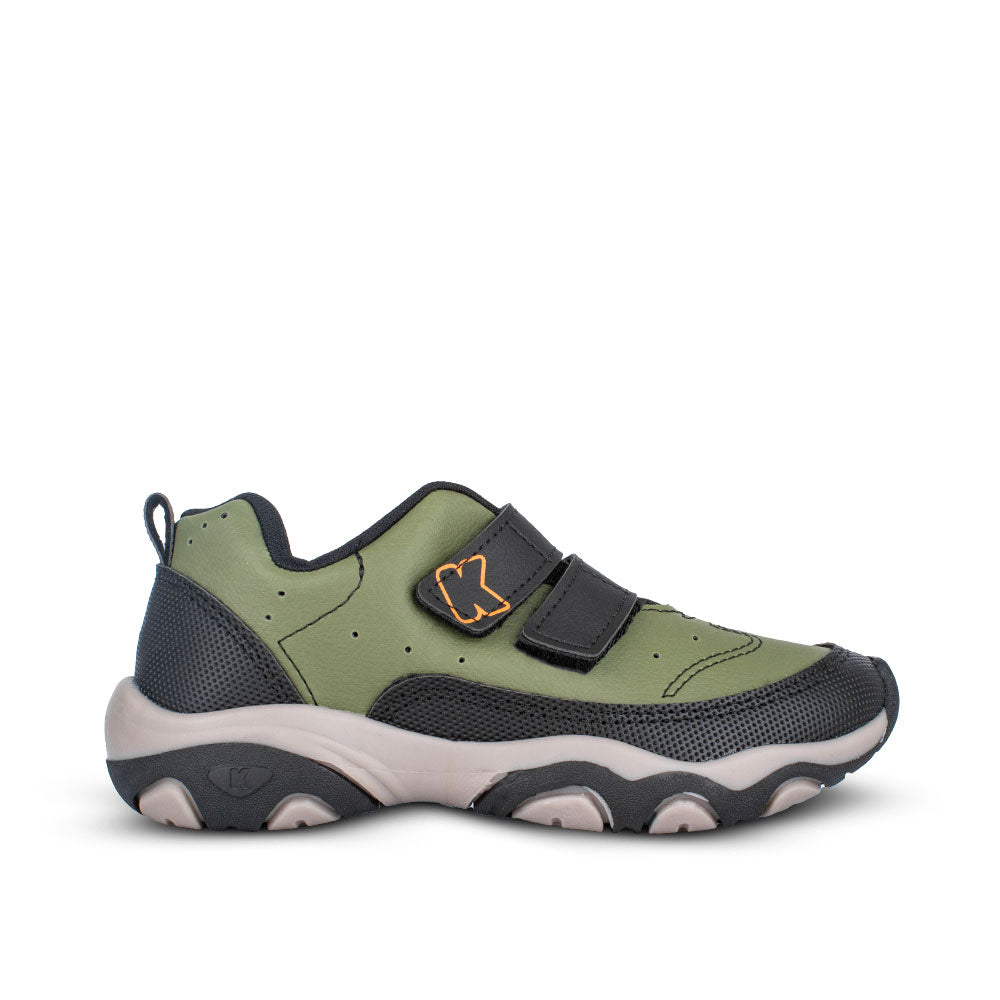 Tênis Infantil Menino Kidy Play Respitec Preto Verde Laranja com Velcro