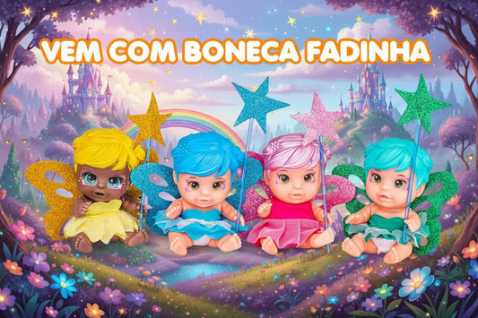 Boneca em formato de fadinha Brinquedo Menina - Kidy Calçados - 
